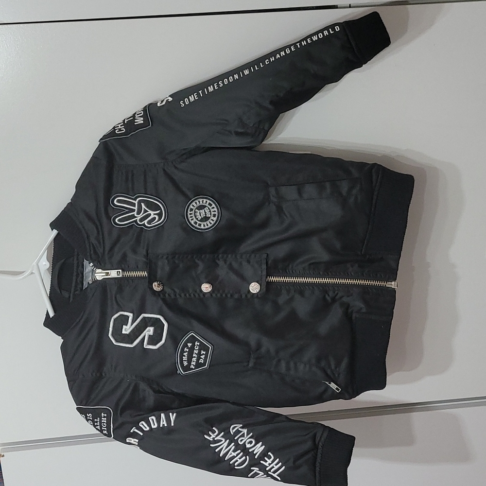 Sometime Soon I Will Change the World Elias Bomber Jacket Kid's Size 5